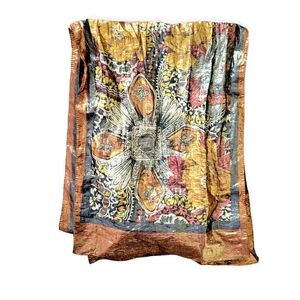 Oscar de la Renta Studio Vintage Gold Metallic Bohemian Scarf